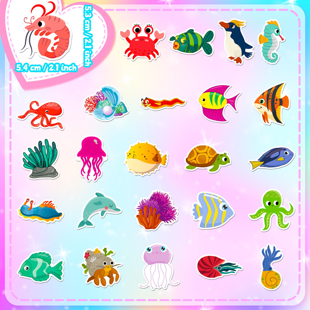 50Pcs Marine Life Stickers Dol - огляд і ціна Marine Aquarium Aquascape